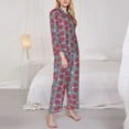 thumbnail image 2 of Bingfone Womens Pajama Sets Hand Drawn Strawberry Print,Long Sleeve Loungewear Pajamas Set-X-Large, 2 of 8