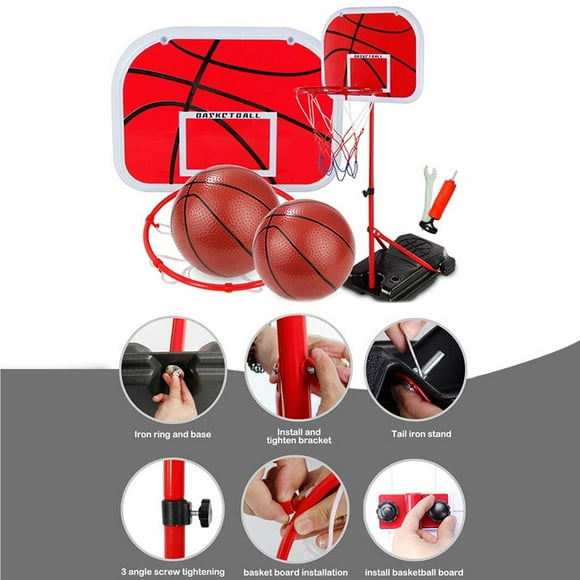 Maoww Ensemble de Panier de Basket pour Enfants, Support de Basket Relevable, Kits Interactifs Parent-Enfant