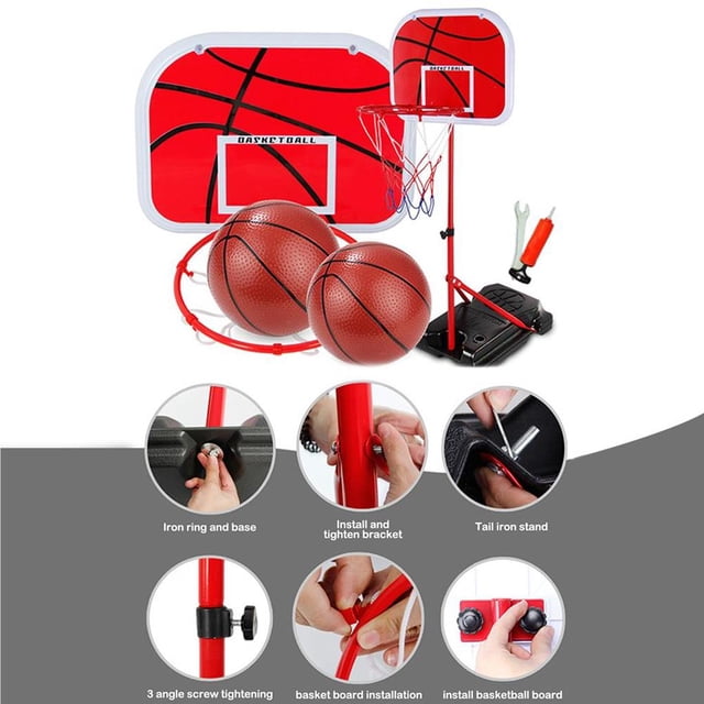 stanreset Children's Basketball Rack Set Liftable Basketball Stand Kits Parent-child Interactive Toys