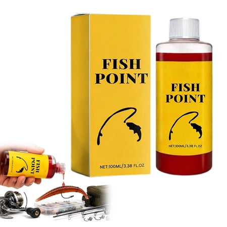Fish Point Fish Attractant - Concentrated Fast-Acting Red Worm Formula Liquid Long-Lasting Scent Trail for Trout Panfish & More - Easy Squeeze Bottle (1PCS)