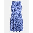 thumbnail image 6 of Time and Tru Women's and Women's Plus Sleeveless Tiered Mini Dress, Sizes XS-4X, 6 of 6