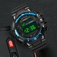 thumbnail image 3 of Kukoosong Watch for Men Fashion Men Led Digital Date Military Sport Rubber Quartz Watch Alarm Men's Wrist Watches Blue, 3 of 7