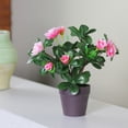 thumbnail image 3 of Northlight 8" Flowering Rose Bush Artificial Potted Plant - Green/Pink, 3 of 3