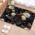 thumbnail image 2 of Vintage Black Floral Large Area Rugs for Bedroom Living Room, Soft Non Slip Carpet Bedside Rug, Spring Seasonal Botanical Blooms Rectangular Floor Cover Kitchen Accent Rug 2'x3' for Office, 2 of 9