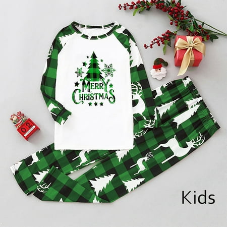 

Parent-Child Wear Plaid Print Round Neck Long Sleeve Loungewear Set Family Set