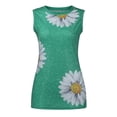 thumbnail image 2 of HTNBO Plus Size Womens Sunflower Print Tank Tops Summer Trends Casual Graphic Sleeveless Loose Lightweight T Shirt, 2 of 8