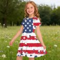 thumbnail image 6 of Amidoa Girl Dresses 4th of July Swing A-Line Short Sleeve Dress Casual Summer Sundress for Kids Multicolor Size 9, 6 of 9