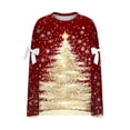 thumbnail image 6 of Women's Christmas Oversized Sweatshirt - Bow Accent Snowflake Star Pocket Hoodie, Festive Drawstring Pullover for Holiday Parties/Daily Wear, 6 of 6
