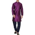 thumbnail image 1 of Royal Kurta Silk Blend Kurta Pyjama Set for Men (44, Grape), 1 of 1