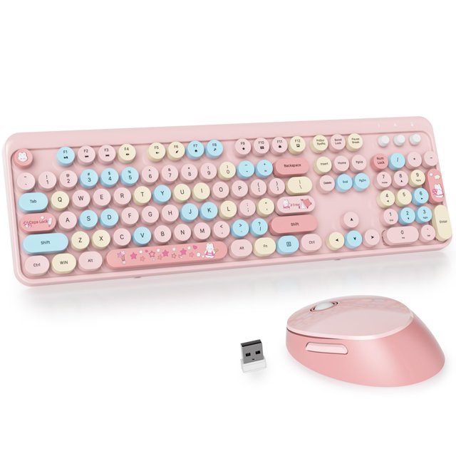 Combo de teclado y ratón GTSP Typewriter Pink Wireless