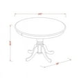 East West Furniture Eden Wood Dining Table with Pedestal Legs in Linen