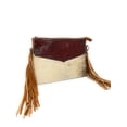 thumbnail image 2 of Texas West Handcrafted Genuine Leather Cowhide Women's Fringe Clutch Crossbody Bag in 3 Colors, 2 of 5