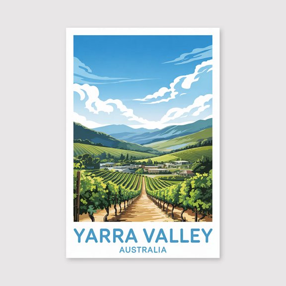 Yarra Valley Travel Print Canvas Wall Art, Yarra Valley Wall Hanging Home decor Yarra Valley Canvas Art, Wall Art Australia Canvas-1WN4191