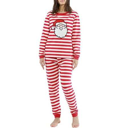 

Pudcoco Matching Family Christmas Pajamas Set Santa Stripes Top Elastic Pants