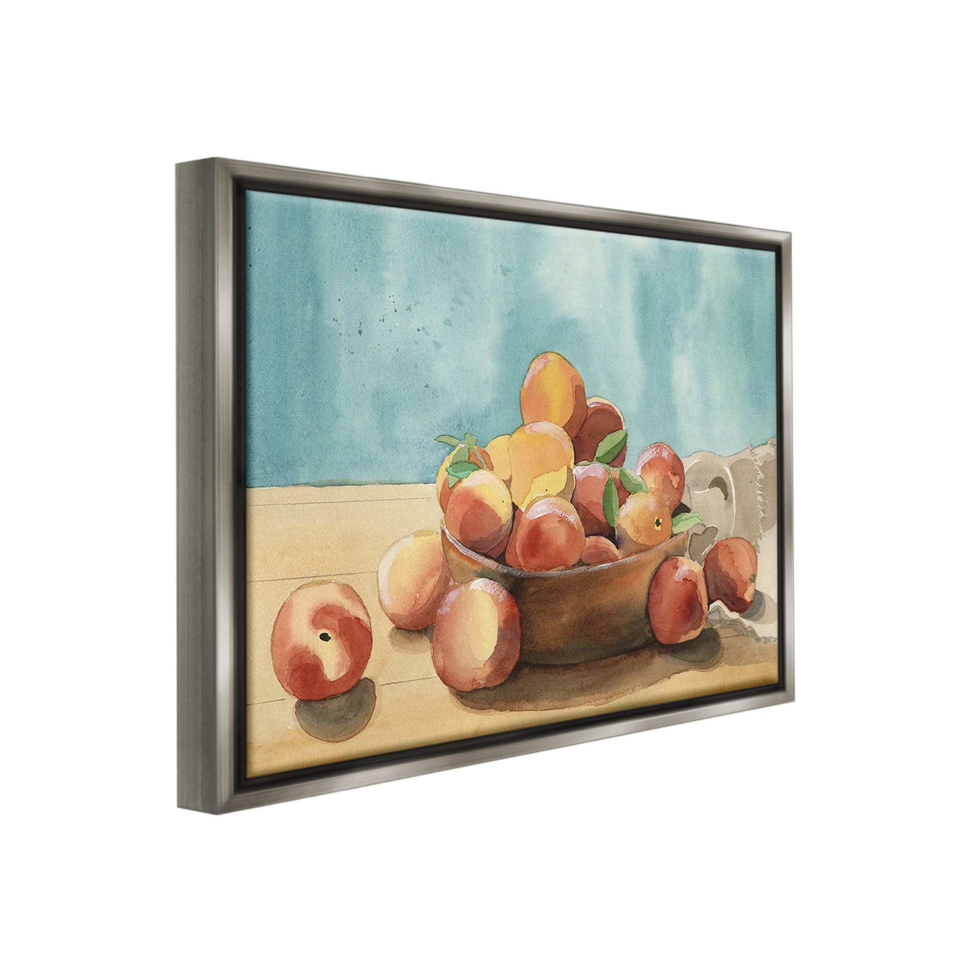 Stupell Industries Traditional Apple Painting Food & Beverage Painting Gray Floater Framed Canvas Art Print Wall Art, 21 x 17