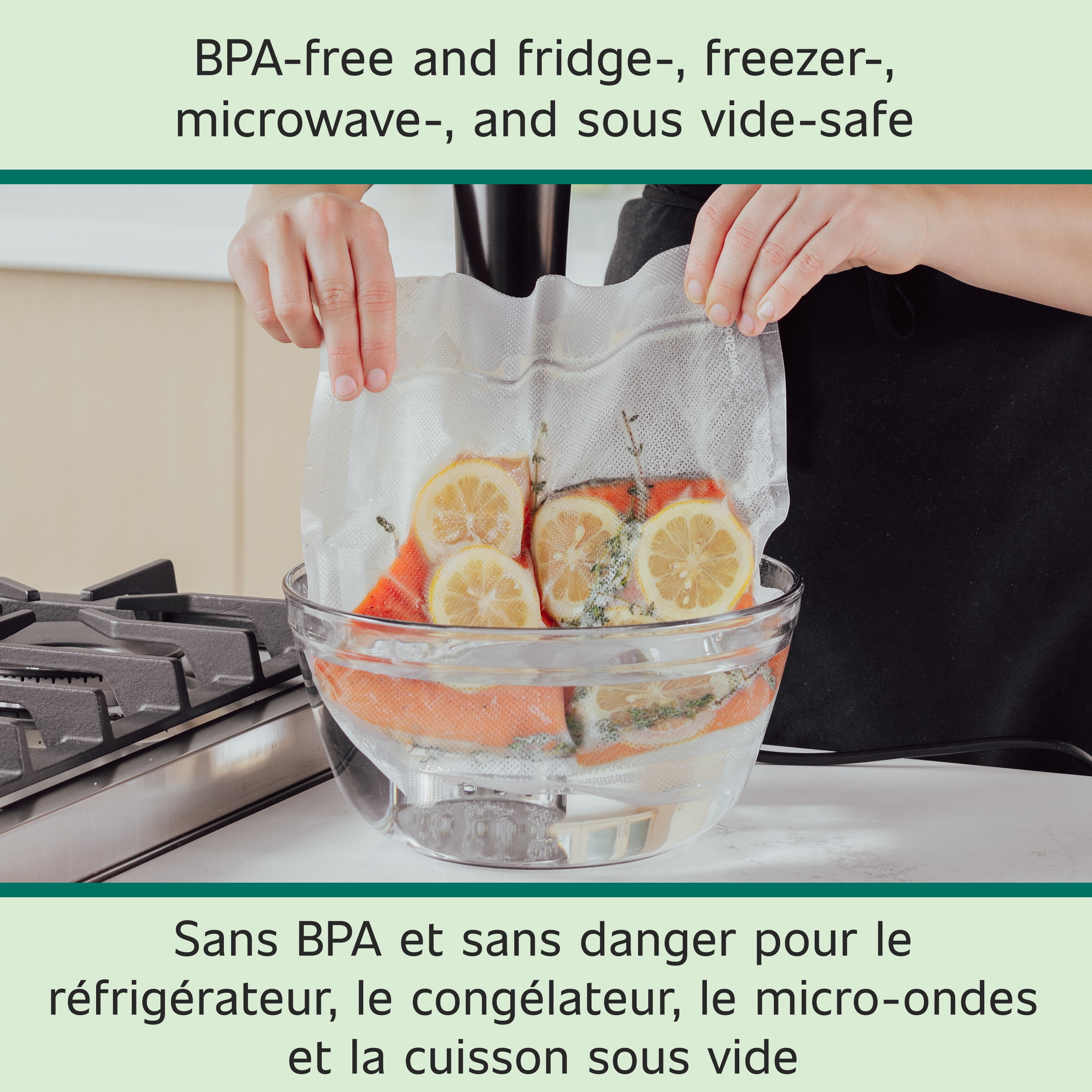 Sacs d’emballage sous vide FoodSaver de 3,78 L (1 gal), 32 unités