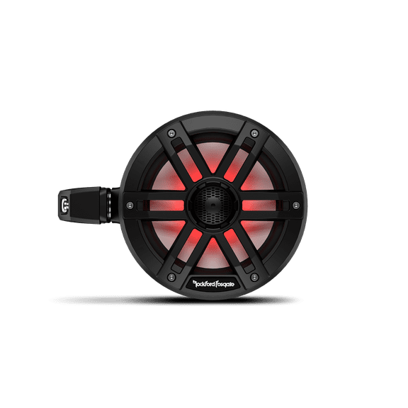 Rockford Fosgate M1WL-65MB Marine Grade Color Optix Multicolor LED Lighted 6.5" 2-way Motorsports Can Speakers 75 Watts RMS / 300 Watts Peak with Sport Grilles, Mounting Hardware - Black (Pair)