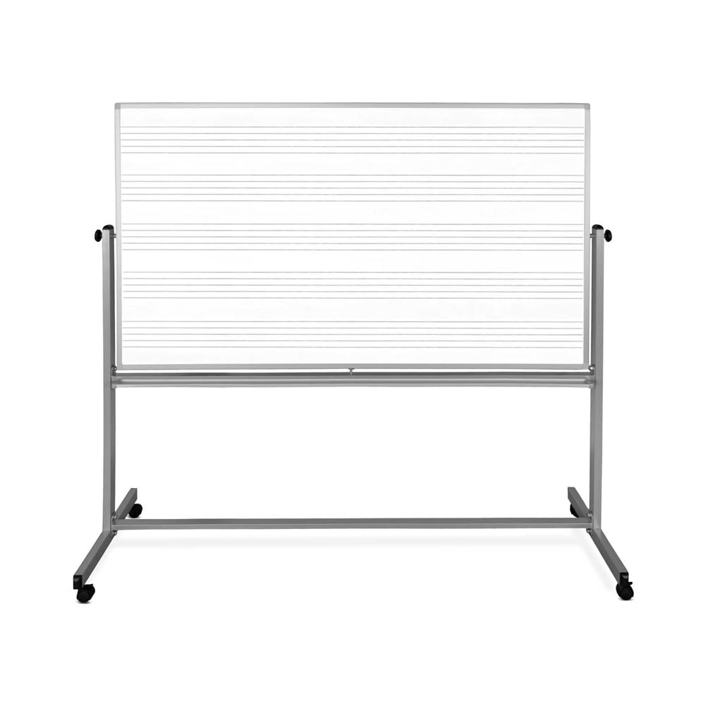 Offex Of-Mb7248Mw - 72" X 48" Double Sided Reversible Mobile Whiteboard, Music Whiteboard