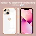 thumbnail image 6 of Compatible with iPhone 13 Case for Women Girls, Cute Heart Design with Luxury Plating Bumper, Soft TPU Shockproof Back Cover with Full Camera Protection for iPhone 13 Phone Case, White, 6 of 7