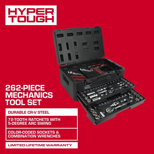 Hyper Tough 262-Piece Mechanics Tool Set, SAE and Metric - Walmart
