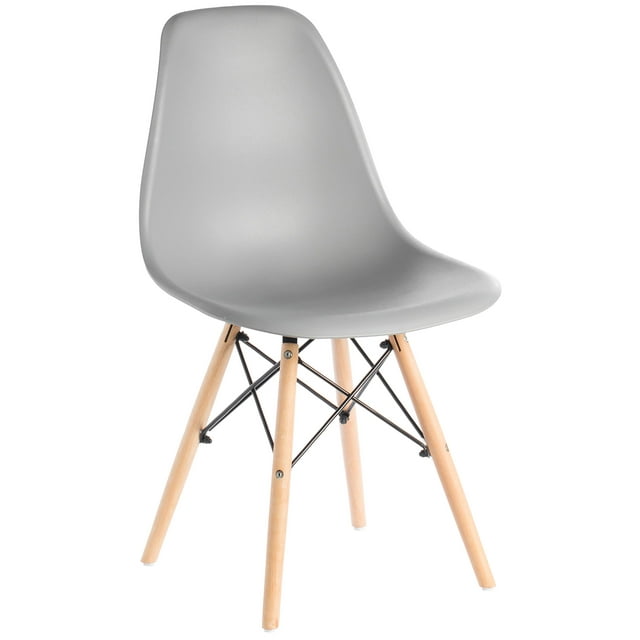 Bold Tones Mid-Century Modern DSW Shell Dining Chair, Gray (Set of 1)