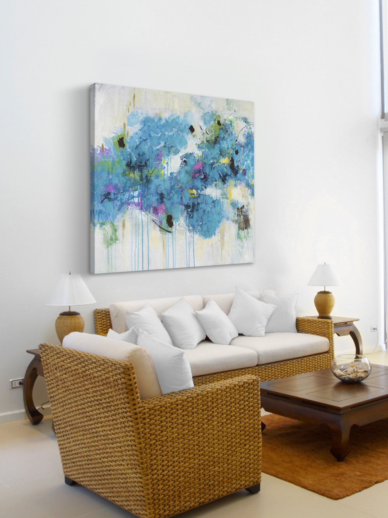"Center Piece I-2" Painting Print on Wrapped Canvas