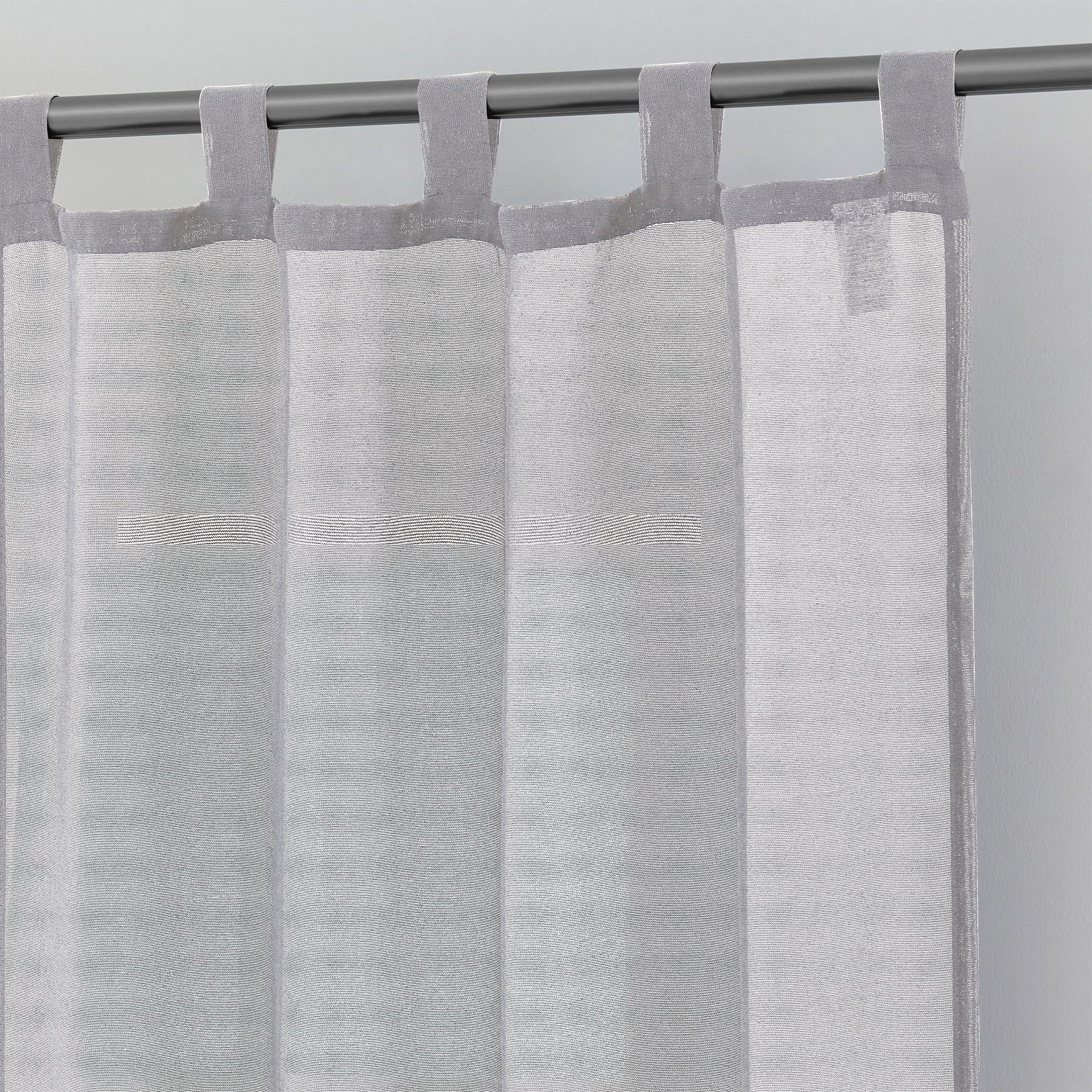 Mainstays Light Filtering Tab Top Curtain Panel Set, Set of 2, Grey, 37" W x 54” L