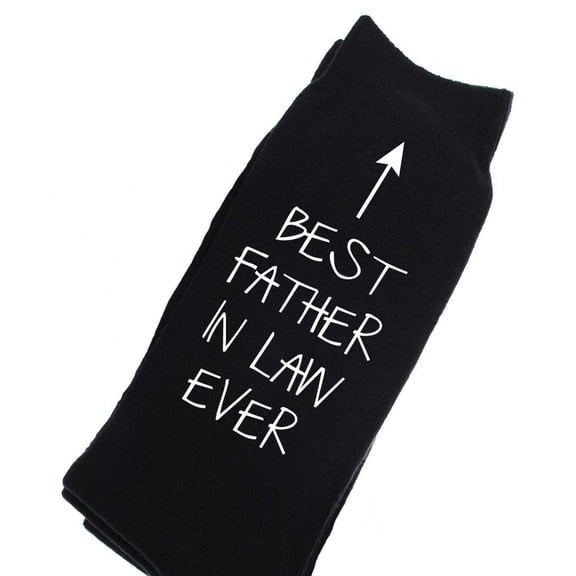 Best Father In Law Ever Black Calf Socks Fathers Day Birthday Christmas Mens Present