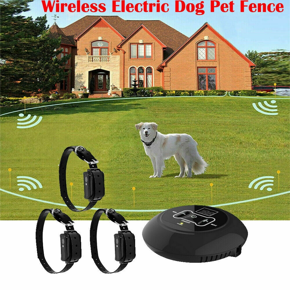 3 In 1 Wireless Electric Dog Pet Fence Containment System Transmitter Collar Waterproof 3 Dog