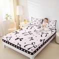 thumbnail image 4 of Manfei Princess Bowknot Bed Sheets Twin, Black Pink Twin Sheet Sets, Kawaii Plaid Buffalo Bedding Sets Twin Size, Super Cozy Room Decor, 3-Piece, 4 of 7