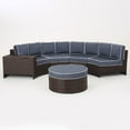 thumbnail image 6 of Afuera Living 6 Piece Outdoor Wicker Sectional Sofa Set in Navy, 6 of 32