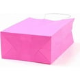 thumbnail image 3 of 12 bolsas de papel kraft de color rosa intenso, lisas, rectangulares, con asas de cordel de papel. Medidas: 15 x 11 x 6 cm., 3 of 4
