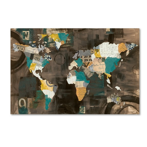 Trademark Fine Art 'Golden World on Brown' Canvas Art by Courtney Prahl
