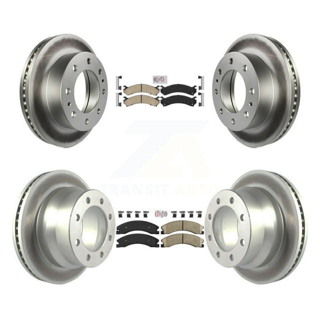 Transit Auto Front Rear Ceramic Pads and Coated Disc Brake Rotors Kit for Car Chevrolet Express 4500 GMC Savana KGA-101356