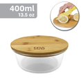 thumbnail image 2 of EraWare - Set of 3 Borosilicate Glass Container, Bamboo Lid, Oven Safe, 400ml, 2 of 3