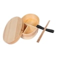 thumbnail image 3 of Caja Bento de estilo japonés, fiambrera de madera para oficina, mano de obra exquisita, accesorios de una sola capa con 3 compartimentos, contenedor Talla L Soledad Caja de almuerzo, 3 of 10