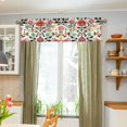 thumbnail image 3 of Yayeee Kitchen Valance Rod Pocket 54" x 18" Living Room Window Curtain, Beige Red Floral, 3 of 6