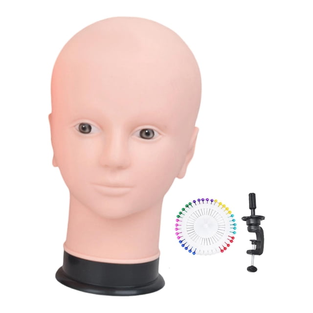 Cabeza de maniquí calva para confección de pelucas, estilismo, cosmetología, formación multiusos sin ceja