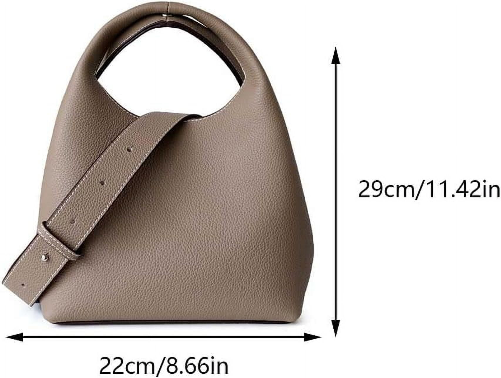 HLSOHJP Small Genuine Leather Crossbody Bags Hobo Purse for Women Shoulder Bucket Bag Luxury Designer Handbag Satchels