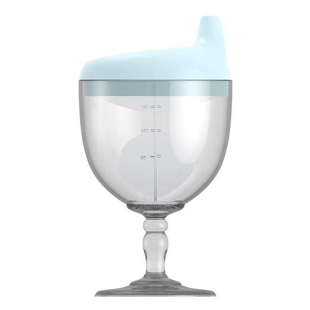 Vaso de vino con boquilla a prueba de derrames para niños, vaso de plástico con boquilla y tapa, 150 ml