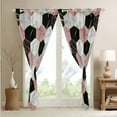 thumbnail image 4 of Black Pink Grey Curtains & Drapes Marbling Marble Curtains, Geometry Honeycomb 30%-50% Blackout Curtains Aesthetic Hexagon Living Room Curtains, Geometric Mountain Fluid Window Curtains, 4 of 6