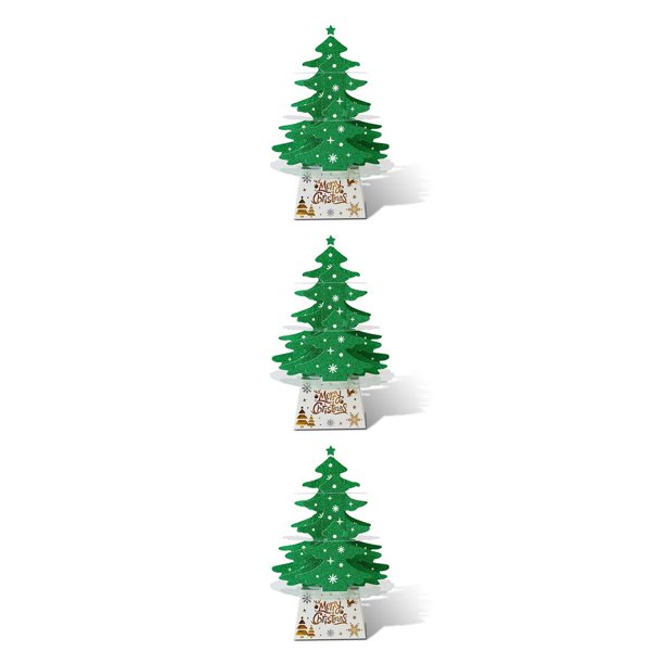 Naiovety Tabletop Christmas Tree Light Festival Decoración de Navidad artificial Iluminación Funciona con pilas DIY Atmósfera Adorno de Verde 3Conjunto