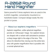 5x Hand Magnifier Round 60mm Aspheric Lens Mounted In Hand-Held Compact Reader Handle
