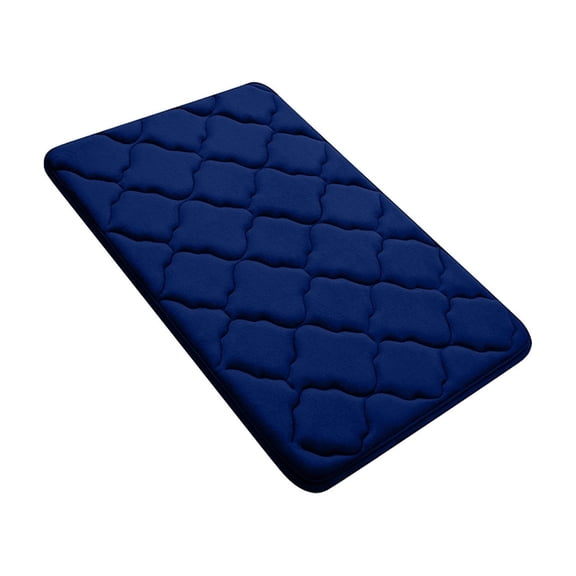 Bath Mats For Tub, Hwkond Memory Foam Bath Mat Rug Ultra Soft Non Slip And Absorbent Bathroom Rug Machine Wash Dry Comfortable Thick Bath Rug Carpet,Navy,16.14x24.01in