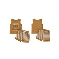 thumbnail image 2 of Baby Toddler Kids Boys Tank Summer Clothing Set, 6 12 18 24 Months 2T 3T 4T Letters Print Sleeveless Vest Tops with Striped Shorts Summer Outfit, 2 of 9