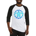 thumbnail image 1 of CafePress - Blue Tribal Turtle Sun Baseball Jersey - Cotton Baseball Jersey, 3/4 Raglan Sleeve Shirt, 1 of 4