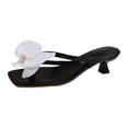 thumbnail image 7 of Square Open Toe Flip Flops for Women Kitten Heel Thong Sandals with Elegant Butterfly Decor Party Dress Shoes Slides Black Size 9.5, 7 of 7
