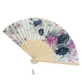 thumbnail image 3 of Handheld Floral Folding Fans Hand Held Silk Bamboo Fans with Tassel Women Hollowed Hand Foldable Fan with Fabric Sleeve for Dancing Wedding Decoration Gifts Harlik, 3 of 3