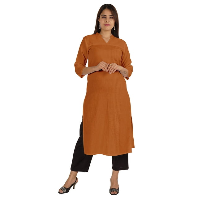 Moomaya Blouses Unies pour Femmes Kurti Ethnique Indienne Kurta Décontractée en Coton