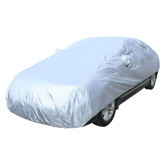 MasteelfCA Couverture d'Ombre Universelle Complète pour Voiture Neige Glace Soleil UV Pluie Extérieur Protecteur Taille m (Argent)